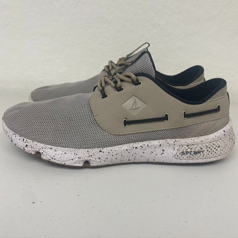 Sperry H2O 7 Seas Camo Sneaker STS15539 Beige Mens Deck Boat Shoes Size 11
